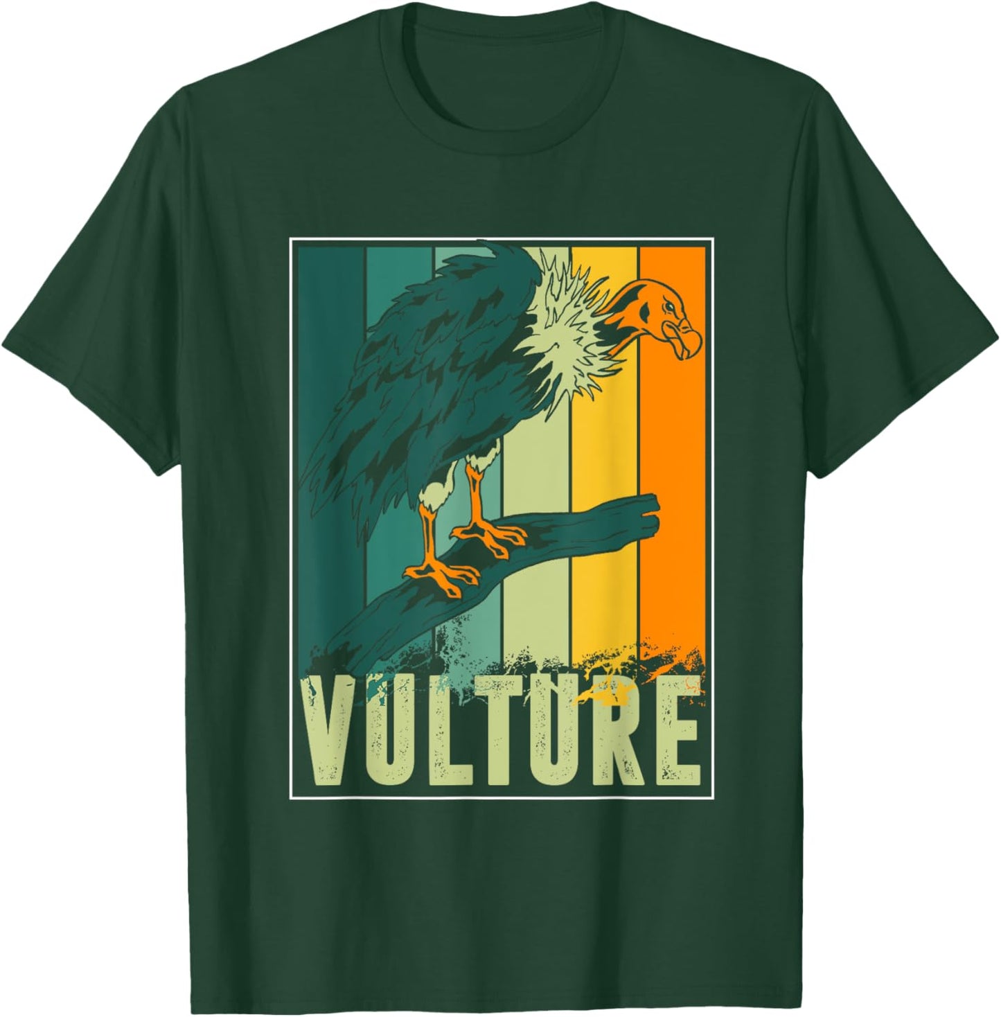 Carrion Vulture Scavenger Bird Retro Animal Vulture T-Shirt - T-Shirt | Forest