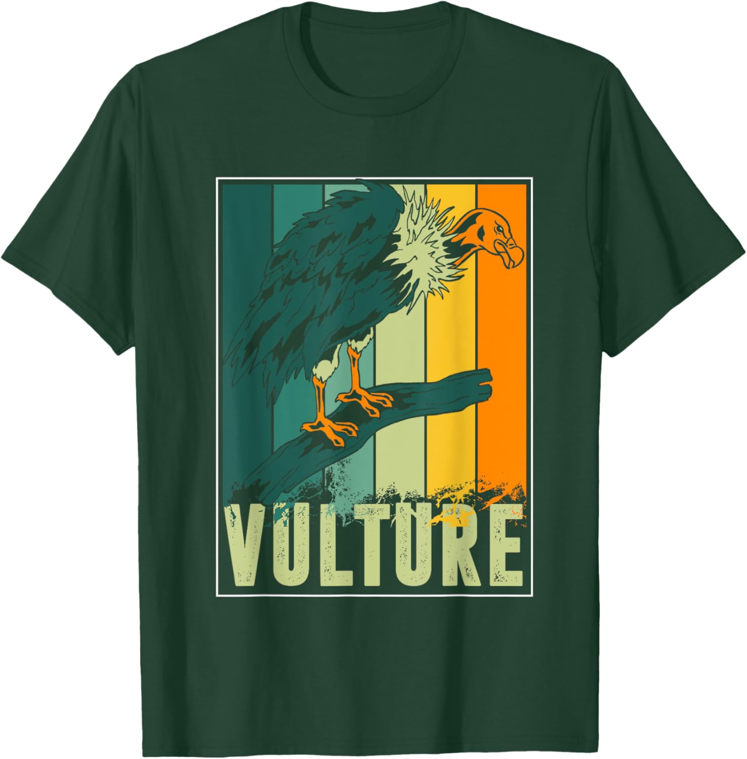 Carrion Vulture Scavenger Bird Retro Animal Vulture T-Shirt - T-Shirt | Forest