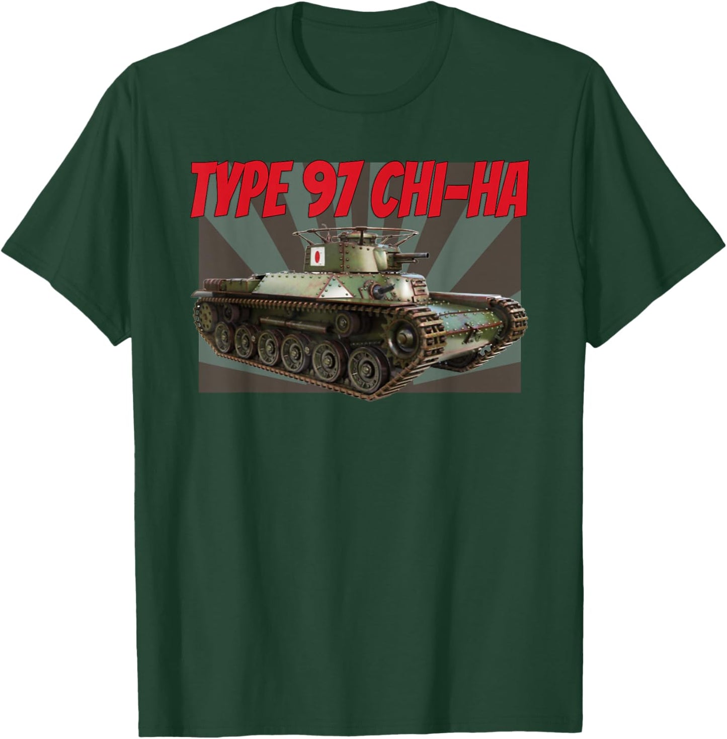 WW2 Japanese Chi Ha Type 97 Medium Tank for Boys Dad Grandpa T-Shirt - T-Shirt | Forest