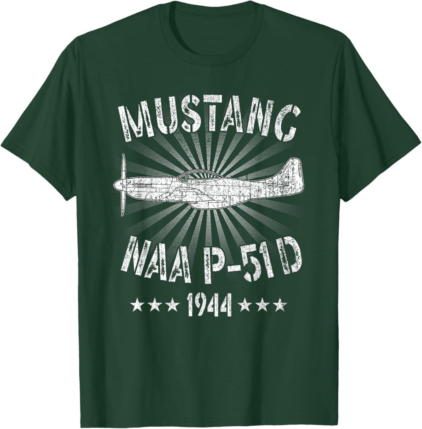P-51D Mustang Vintage North American P 51 Fighter Warbirds T-Shirt - T-Shirt | Forest