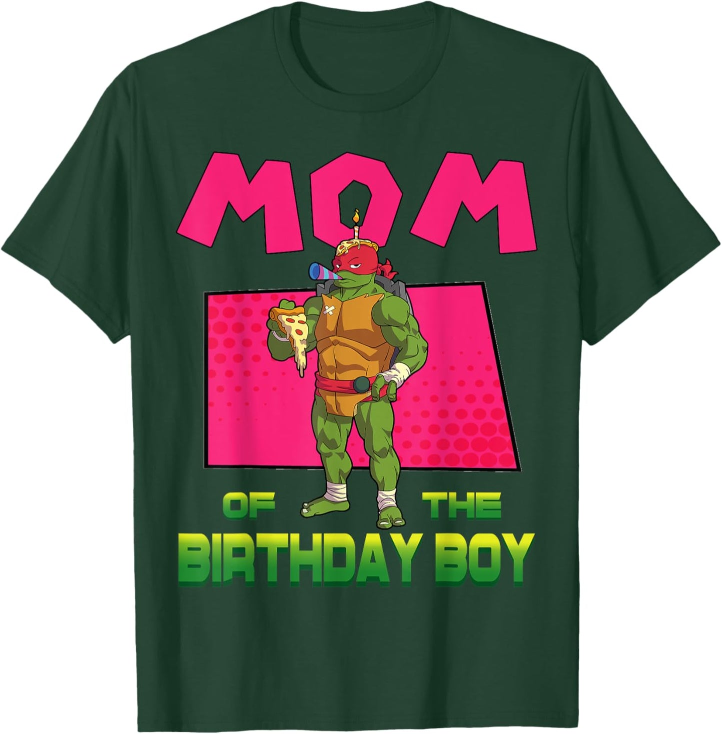 Mademark x Teenage Mutant Ninja Turtles - Raph Mommy of the Birthday Boy Pizza Theme Party T-Shirt - T-Shirt | Forest