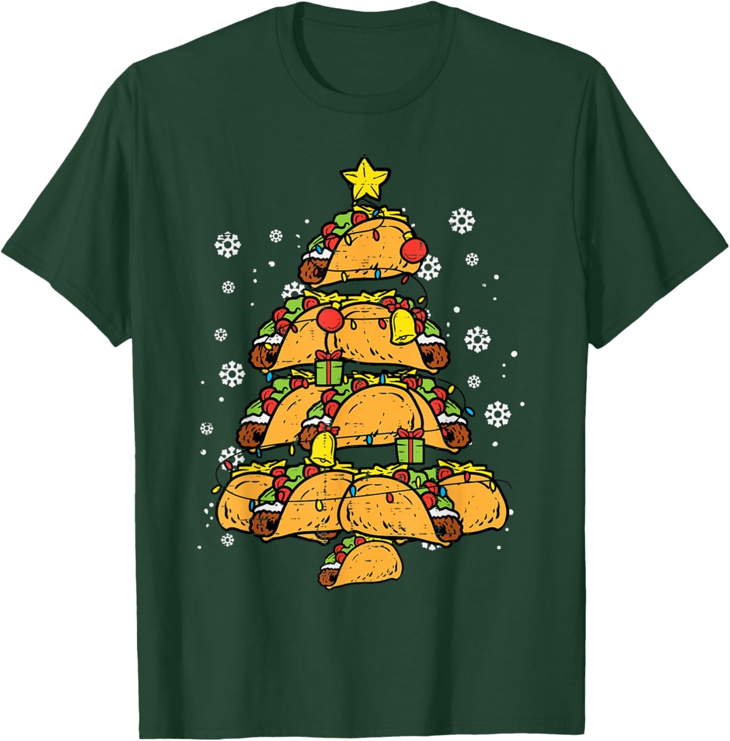 Taco Christmas Tree Xmas Mexican Food T-Shirt - T-Shirt | Forest