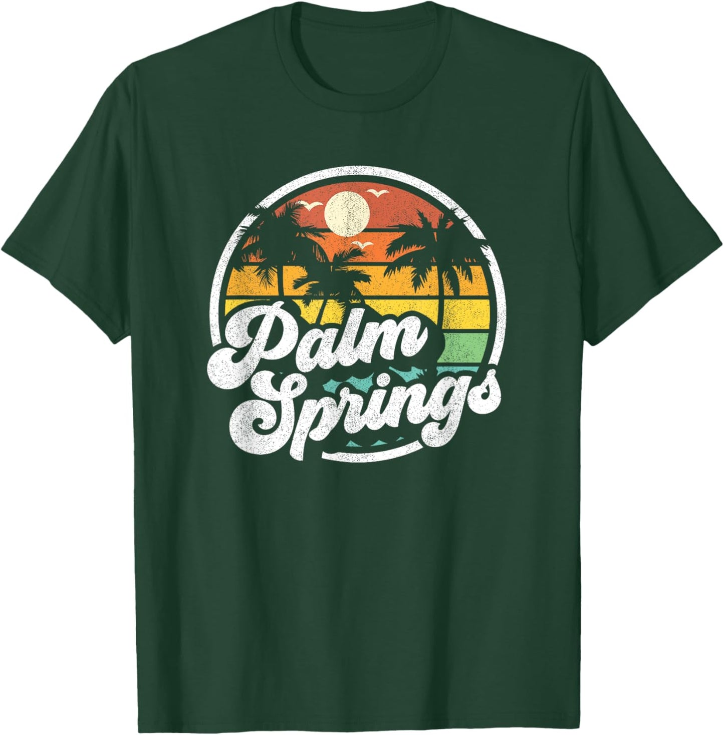 Palm Springs California Beach Retro Vintage Vacation Gift Women Girls Kids T-Shirt - T-Shirt | Forest