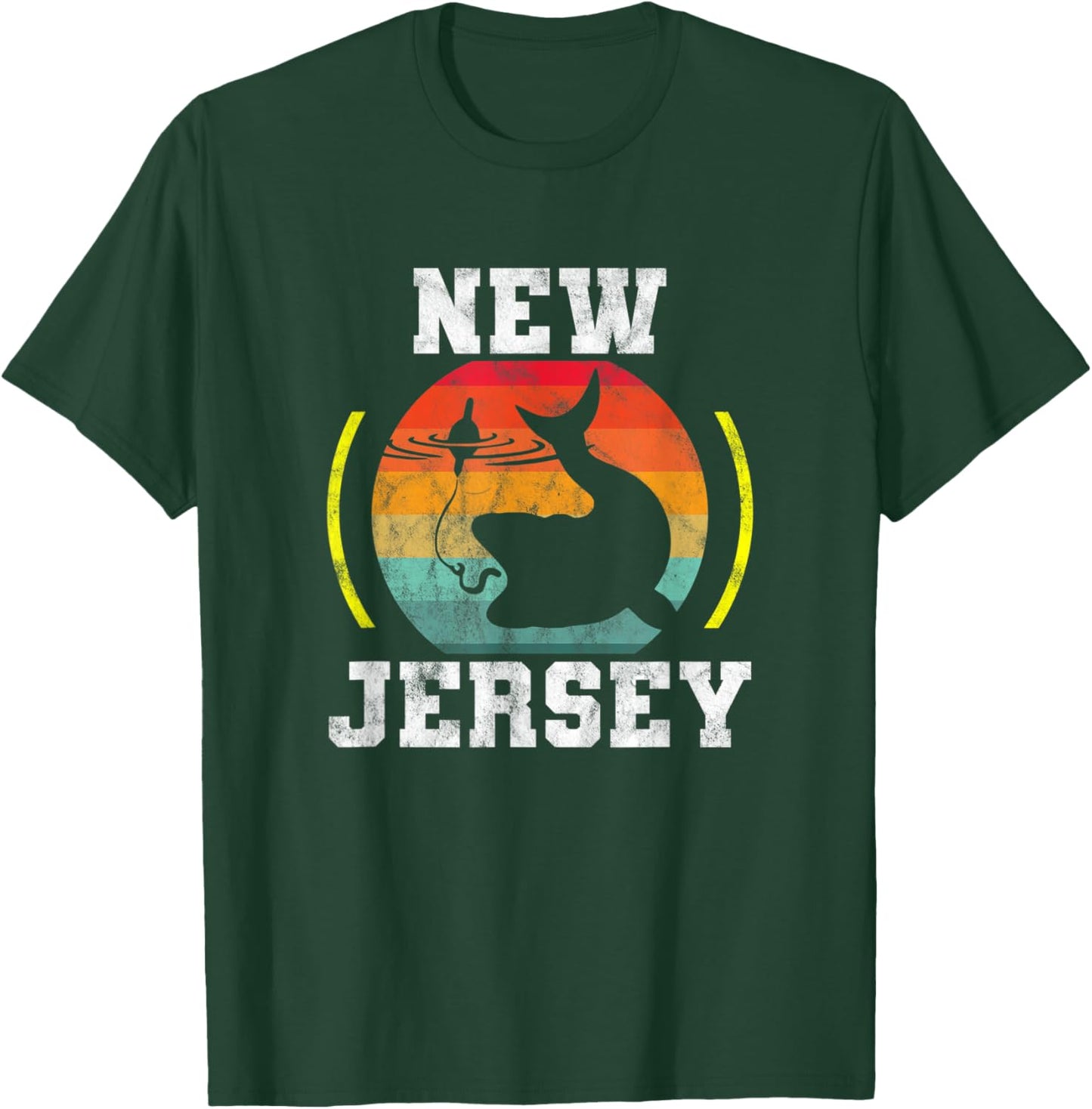 New Jersey - Fishing In The Great State Of NJ - Retro T-Shirt - T-Shirt | Forest
