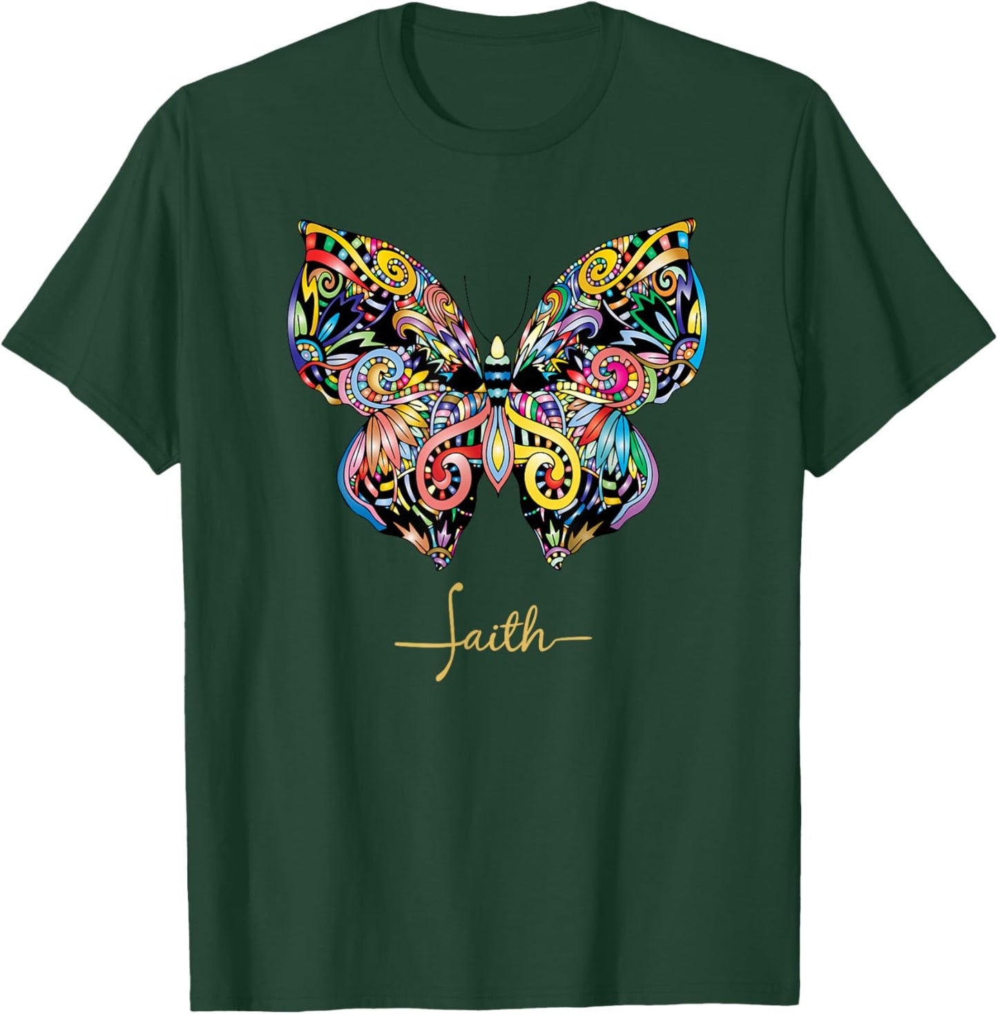 Christian T Faith bible butterfly women's T-Shirt - T-Shirt | Forest