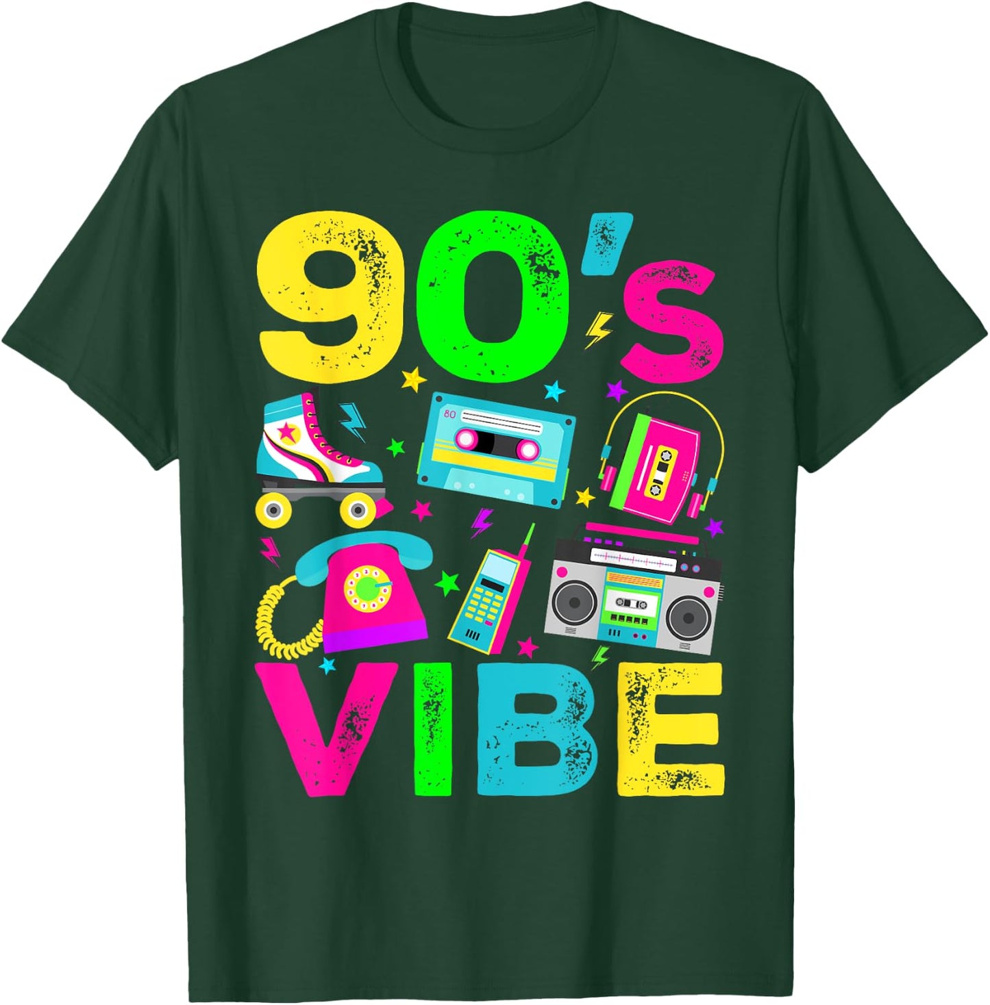 90s Vibe 1990s Vintage Style Nineties Retro Party T-Shirt - T-Shirt | Forest
