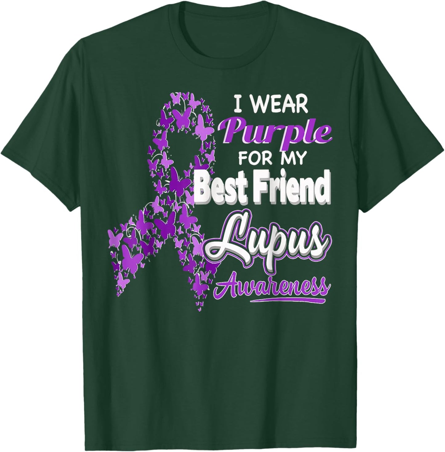 I Wear Purple For My Best Friend Lupus Awareness T-Shirt - T-Shirt | Forest