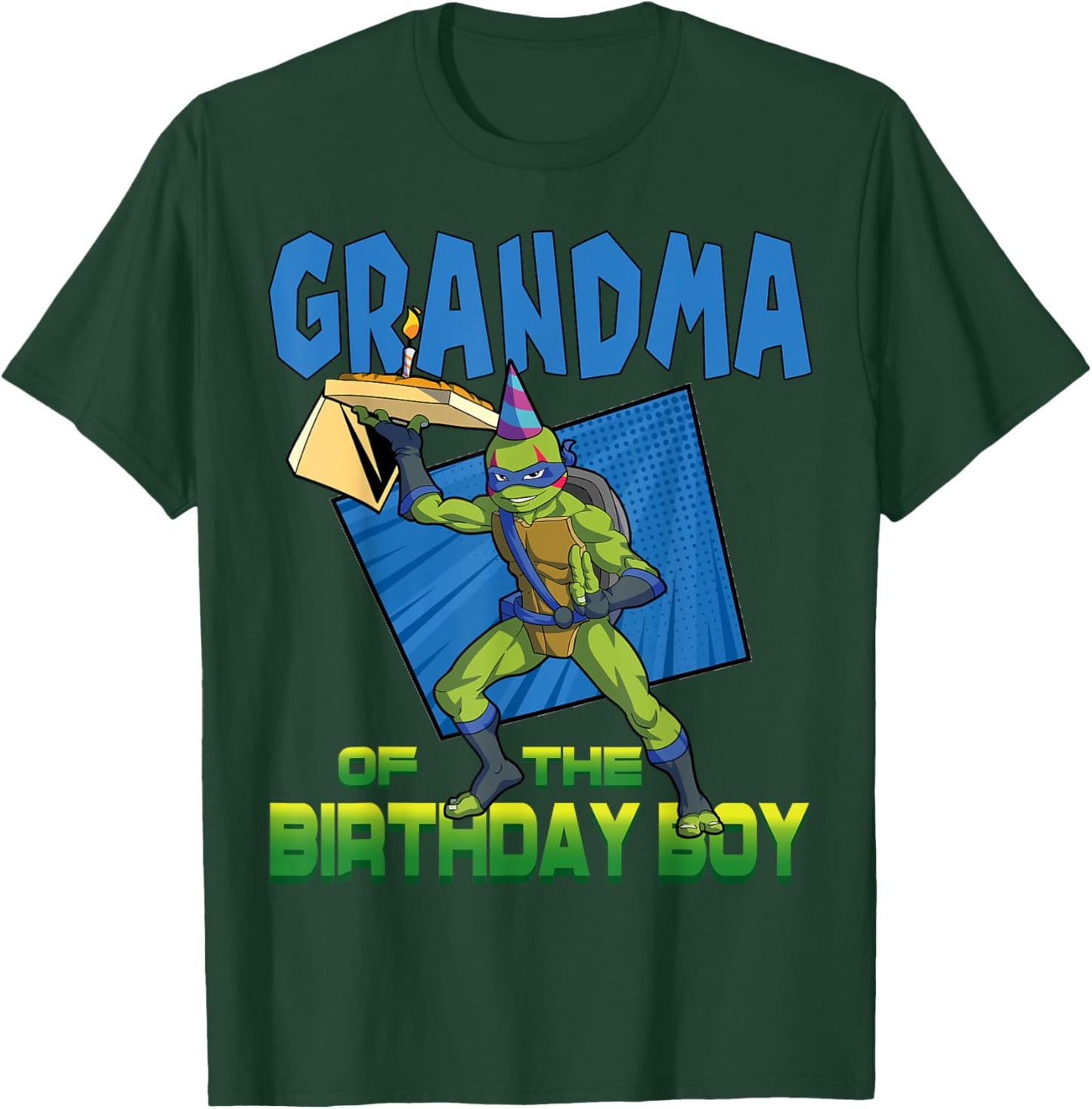 Mademark x Teenage Mutant Ninja Turtles - Leo Grandma of the Birthday Boy Pizza Theme Party T-Shirt - T-Shirt | Forest