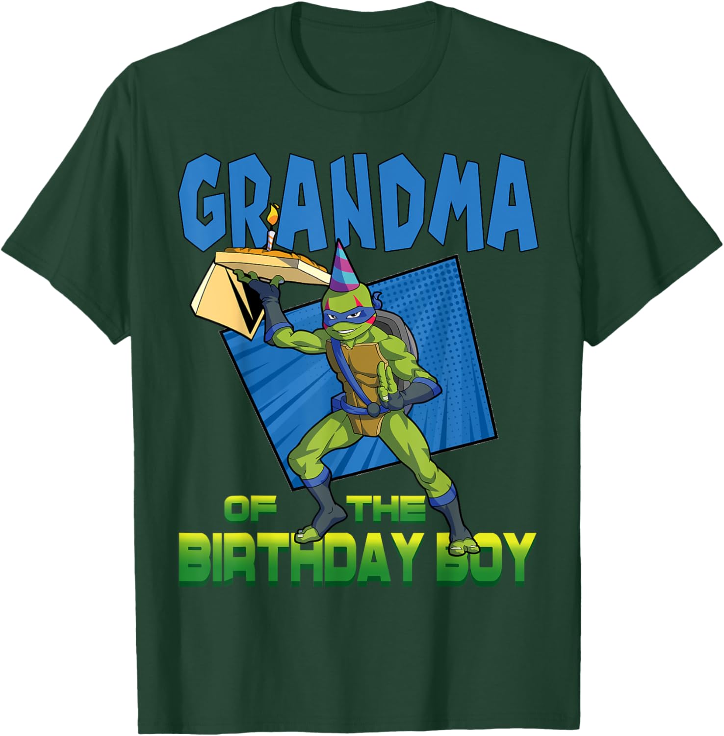Mademark x Teenage Mutant Ninja Turtles - Leo Grandma of the Birthday Boy Pizza Theme Party T-Shirt - T-Shirt | Forest