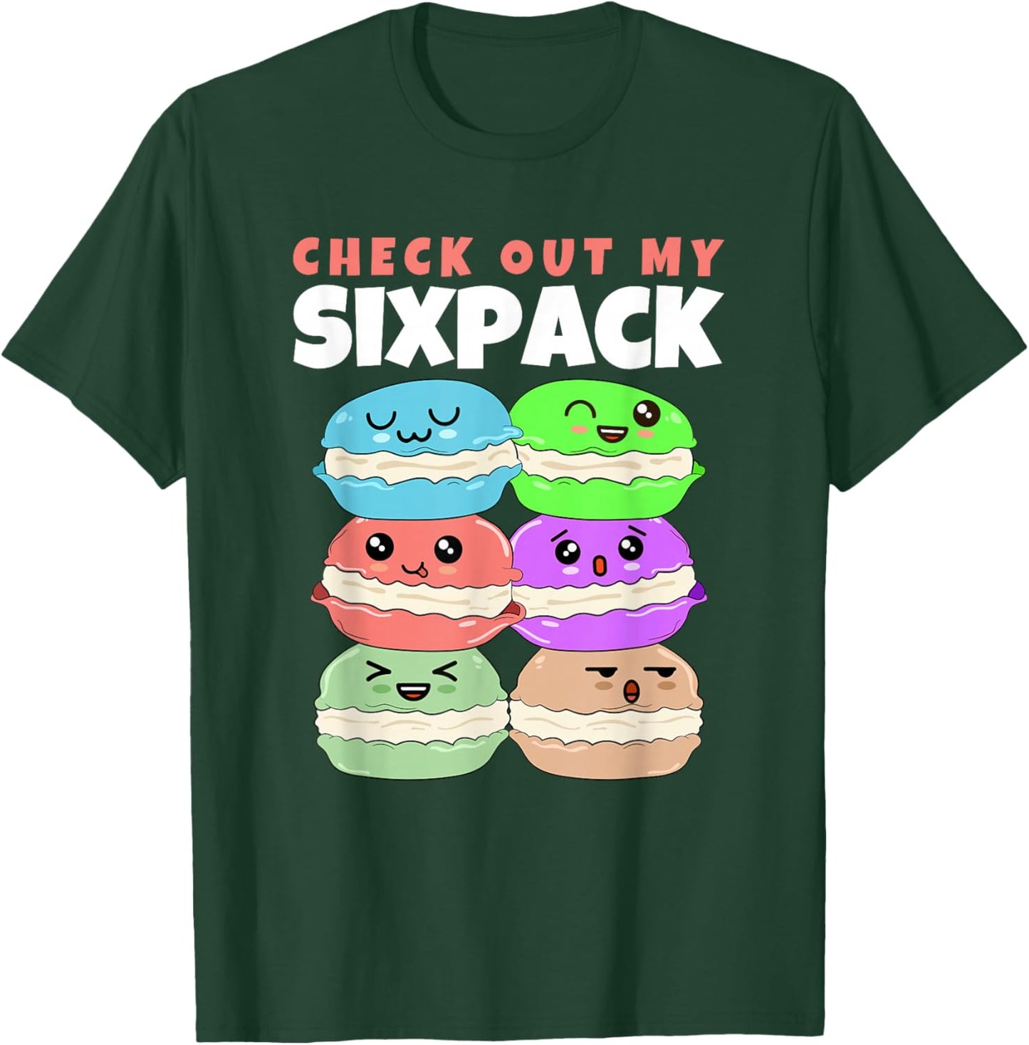 Check Out My Sixpack Macaron Macarons T-Shirt - T-Shirt | Forest