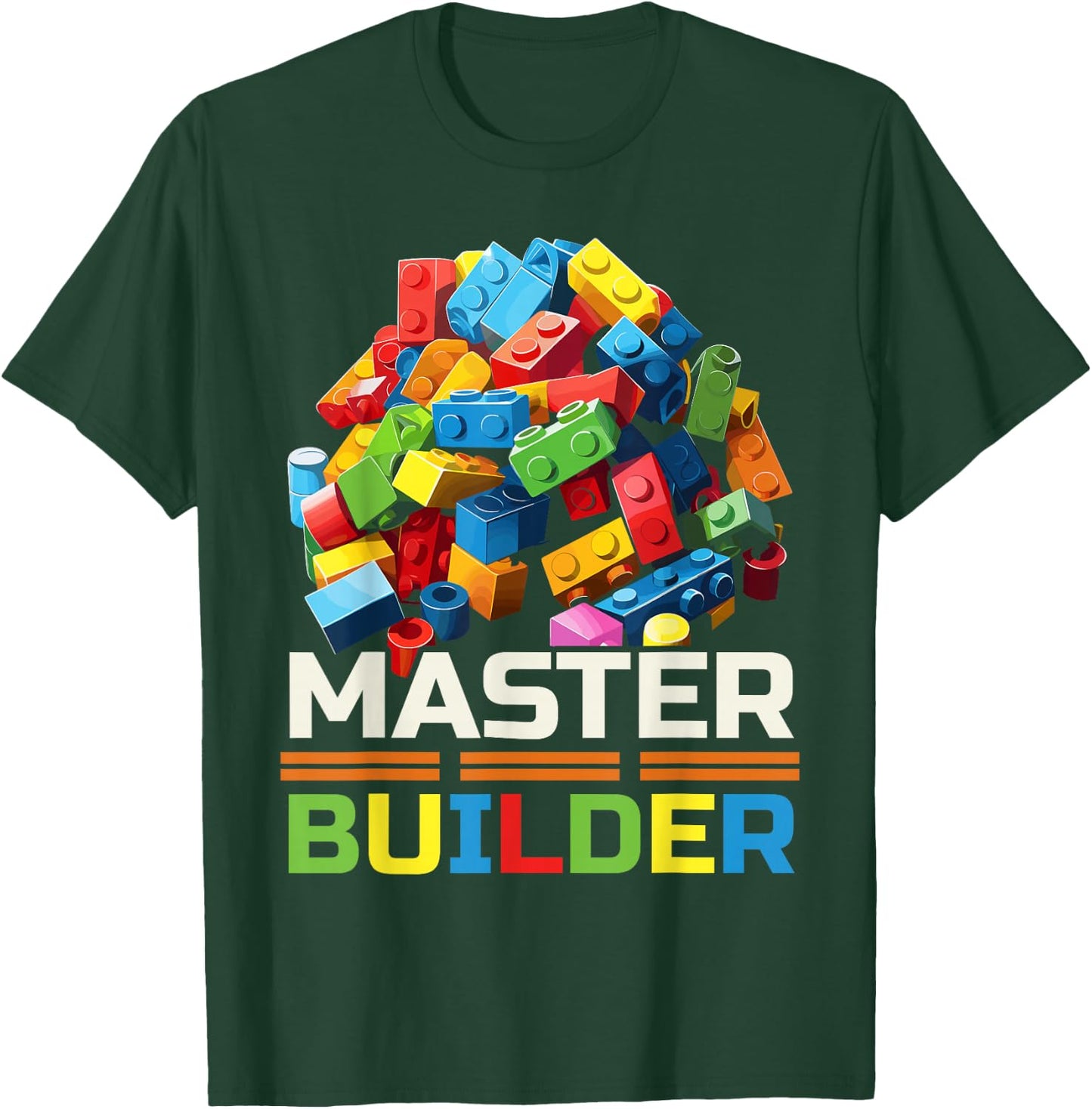 Master Builder Bricks Blocks Play Toys T-Shirt - T-Shirt | Forest