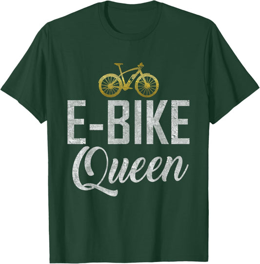 E-Bike Queen E Biking Electric Bike T-Shirt - T-Shirt | Forest