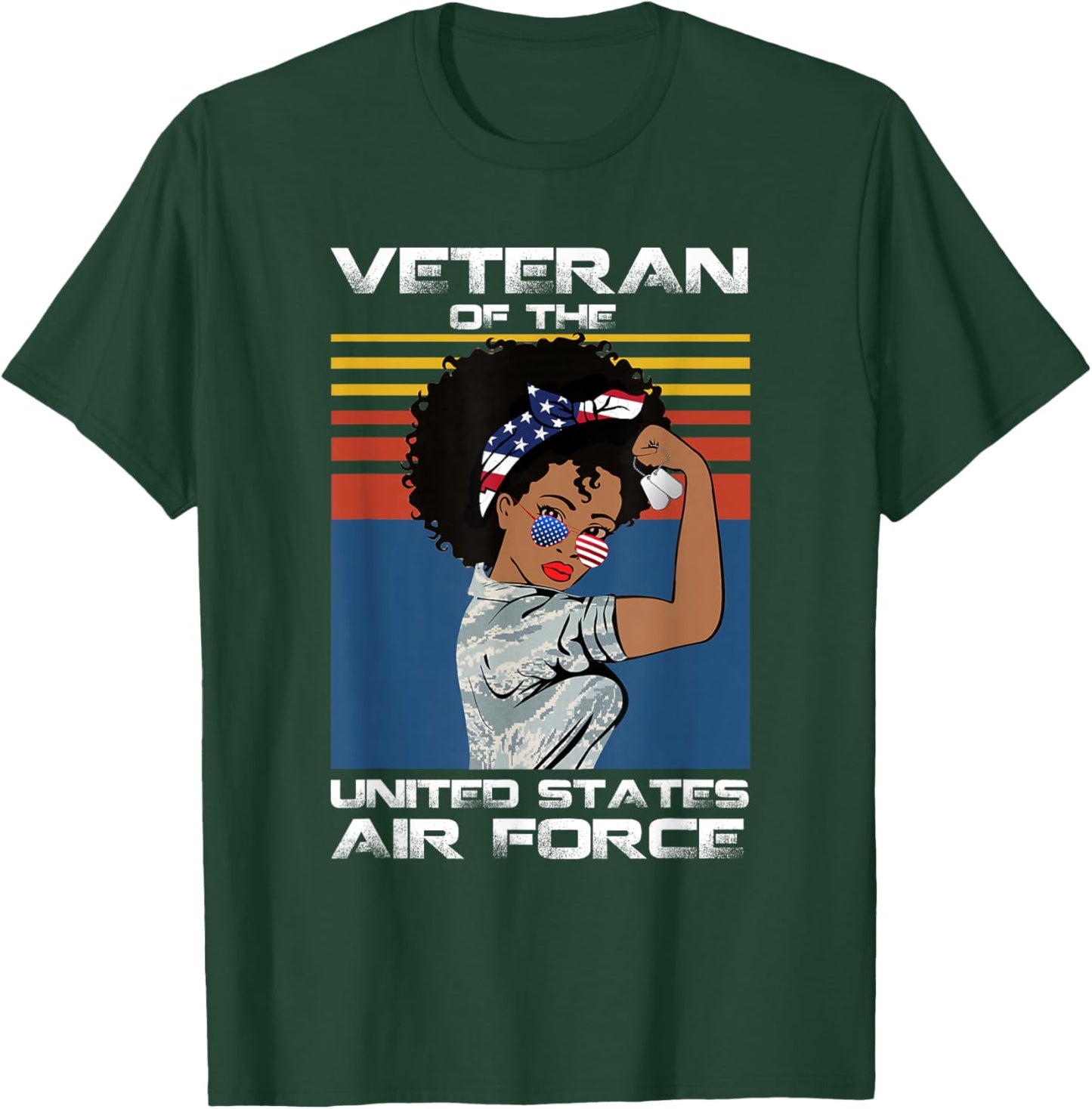 Female Veteran of The United States Air Force, USAF Veteran T-Shirt - T-Shirt | Forest