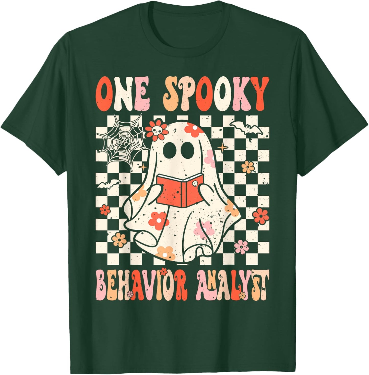 Groovy Boo Behavior Analyst Crew Ghost Women Halloween T-Shirt - T-Shirt | Forest