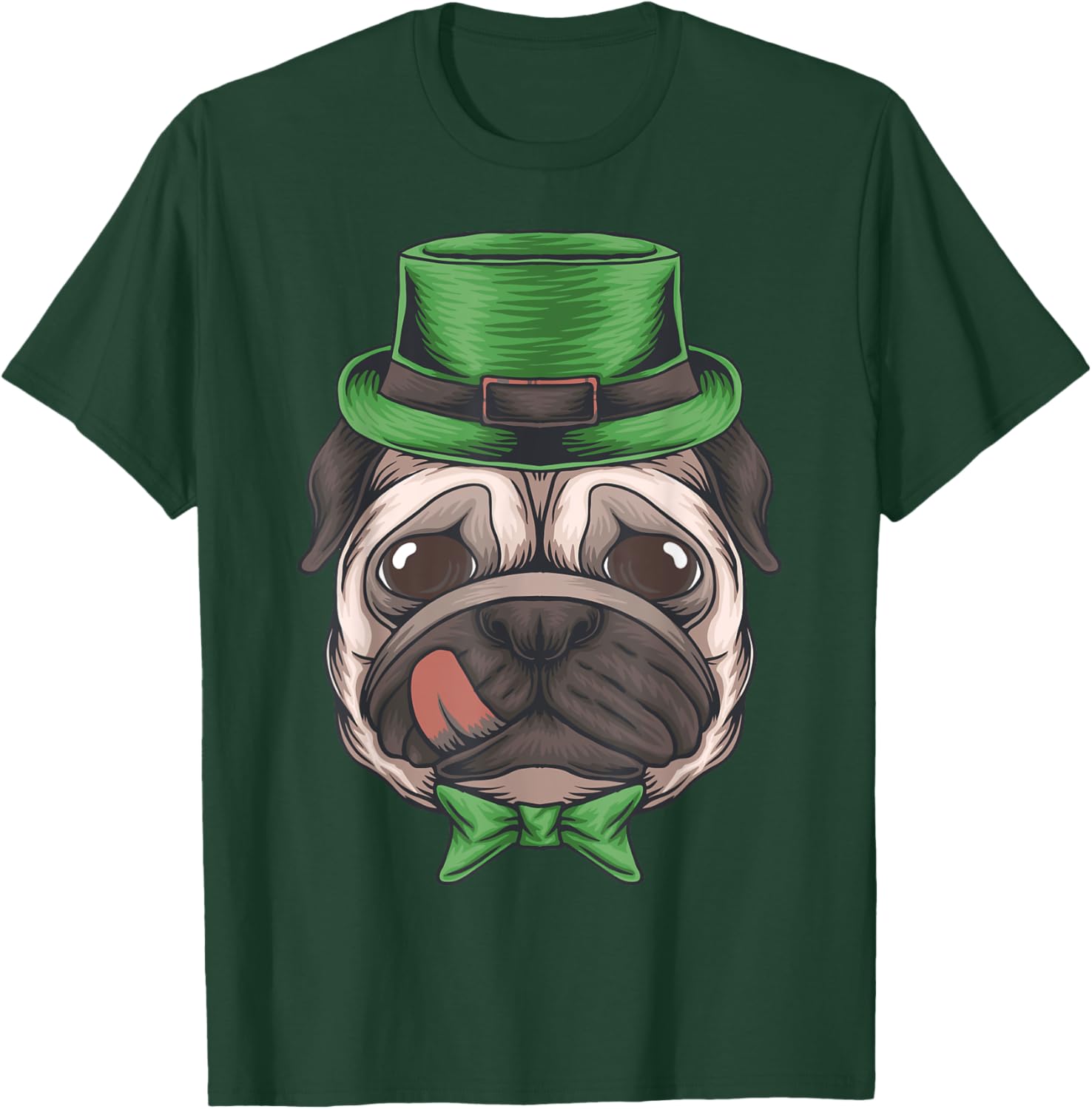 Pug Leprechaun St Patricks Day Dog Boys Men Irish Shamrock T-Shirt - T-Shirt | Forest