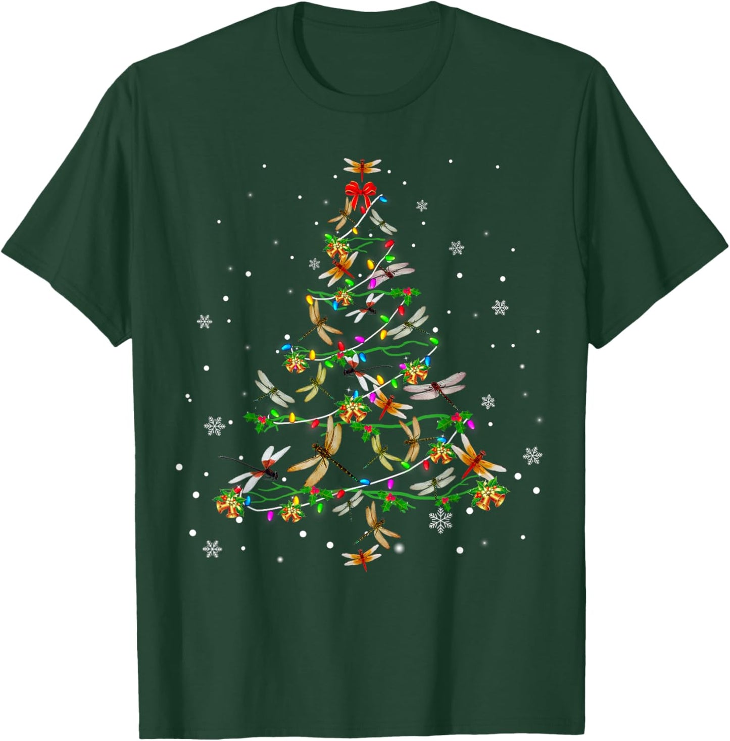 Dragonfly Christmas Tree Ornament Decor Xmas T-Shirt - T-Shirt | Forest