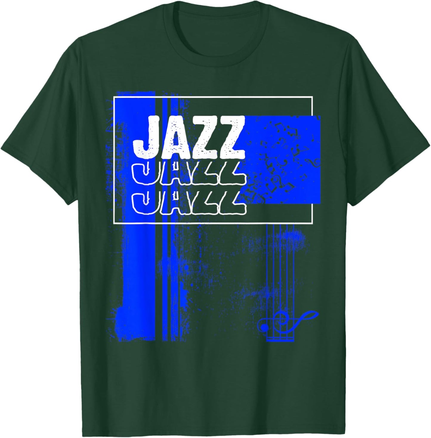 Jazz Musician Blue Notes T-Shirt - T-Shirt | Forest