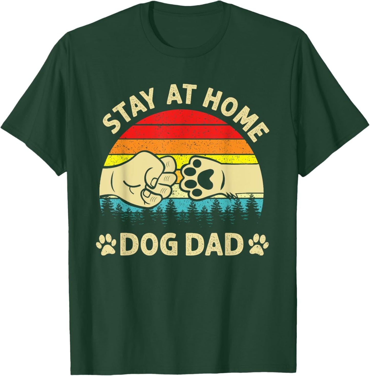 Vintage Stay at Home Dog Dad Retro Dog Lovers Father's Day Women T-Shirt - T-Shirt | Forest