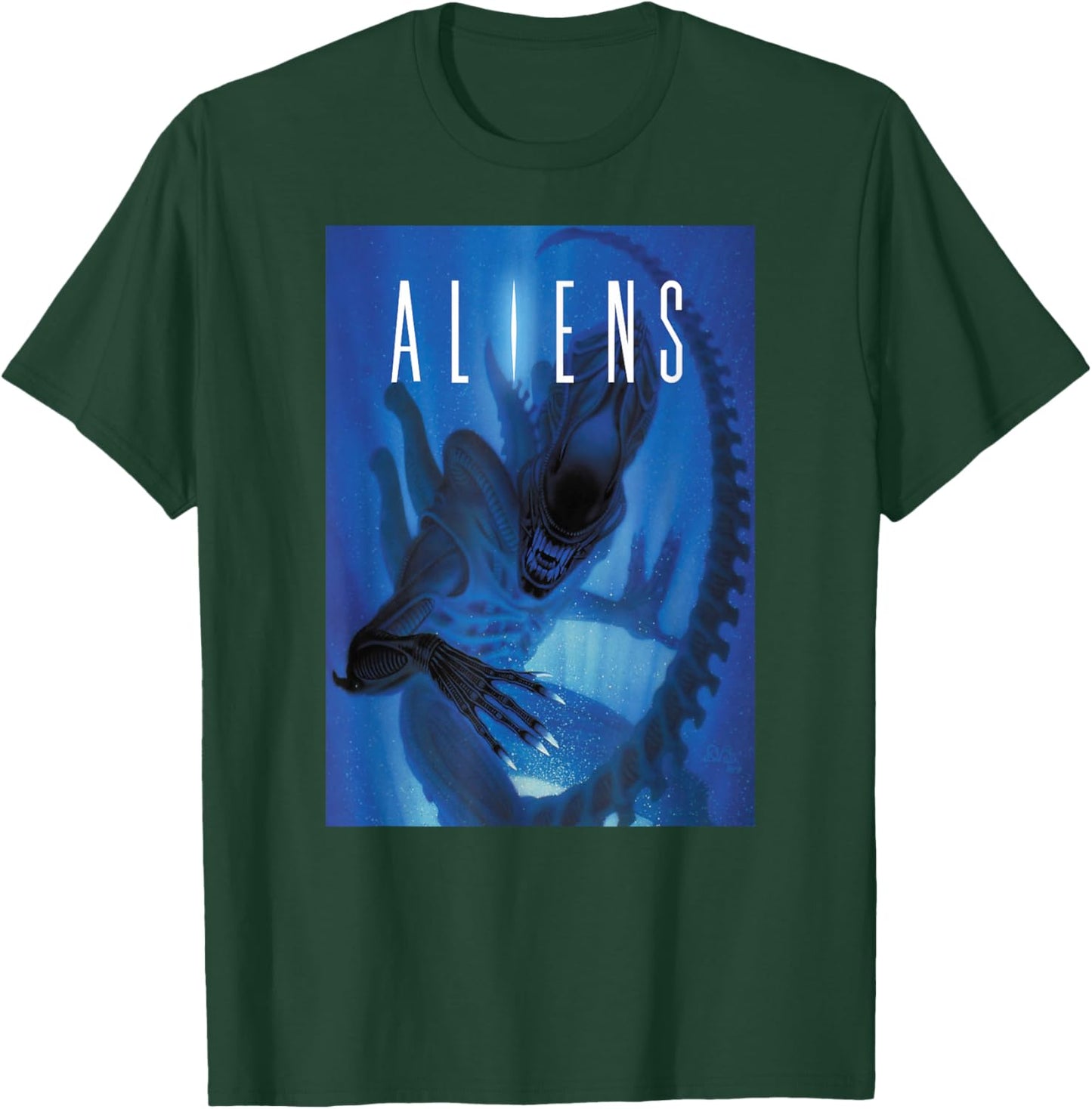 Aliens Xenomorph Blue Light T-Shirt - T-Shirt | Forest