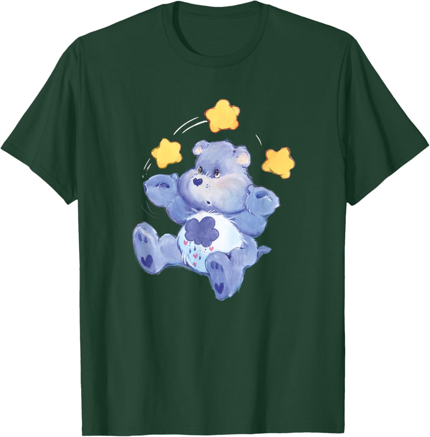 Care Bears Vintage Classic Grumpy Bear Shooting Star Juggle T-Shirt - T-Shirt | Forest