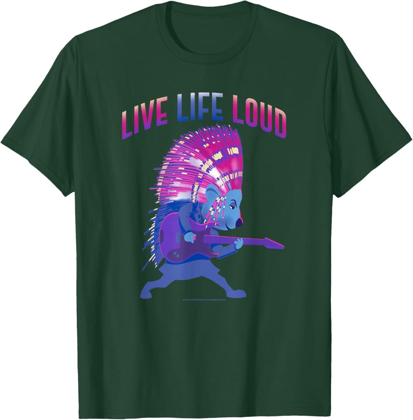 Sing 2 Ash Retro Live Life Loud Silhouette T-Shirt - T-Shirt | Forest