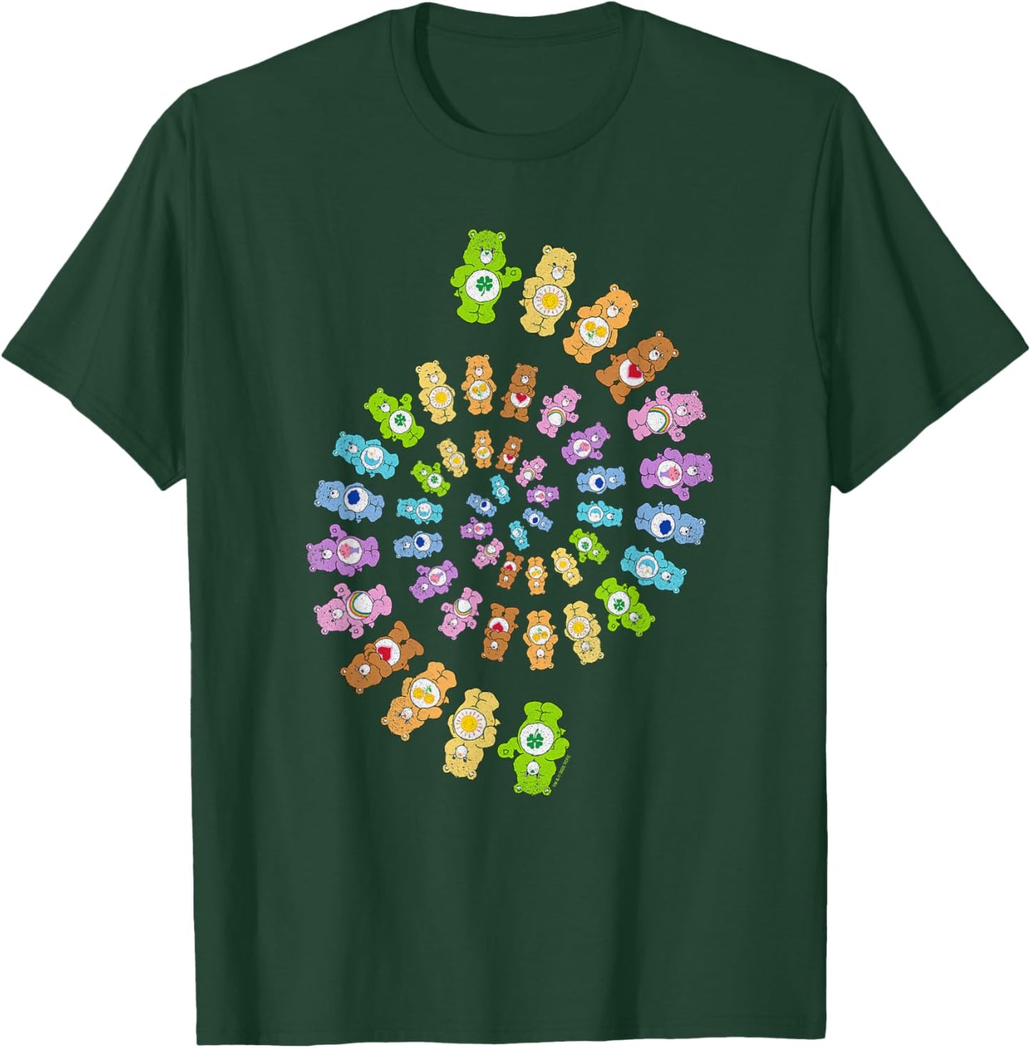 Care Bears Psychedelic Retro Rainbow Spiral Bear Group T-Shirt - T-Shirt | Forest