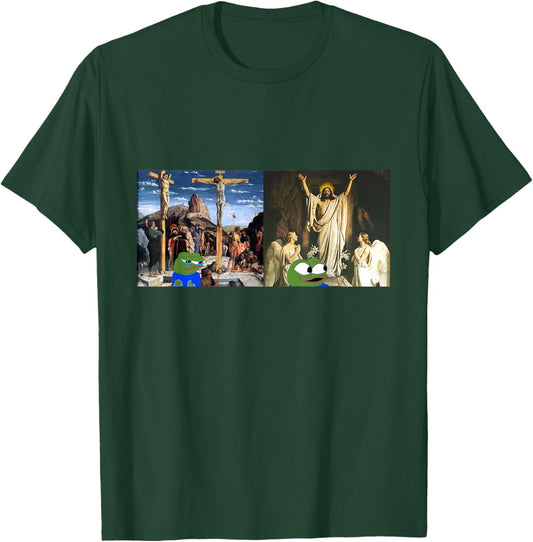 Apu Apustaja HE HAS RISEN Miracle Jesus T-Shirt - T-Shirt | Forest