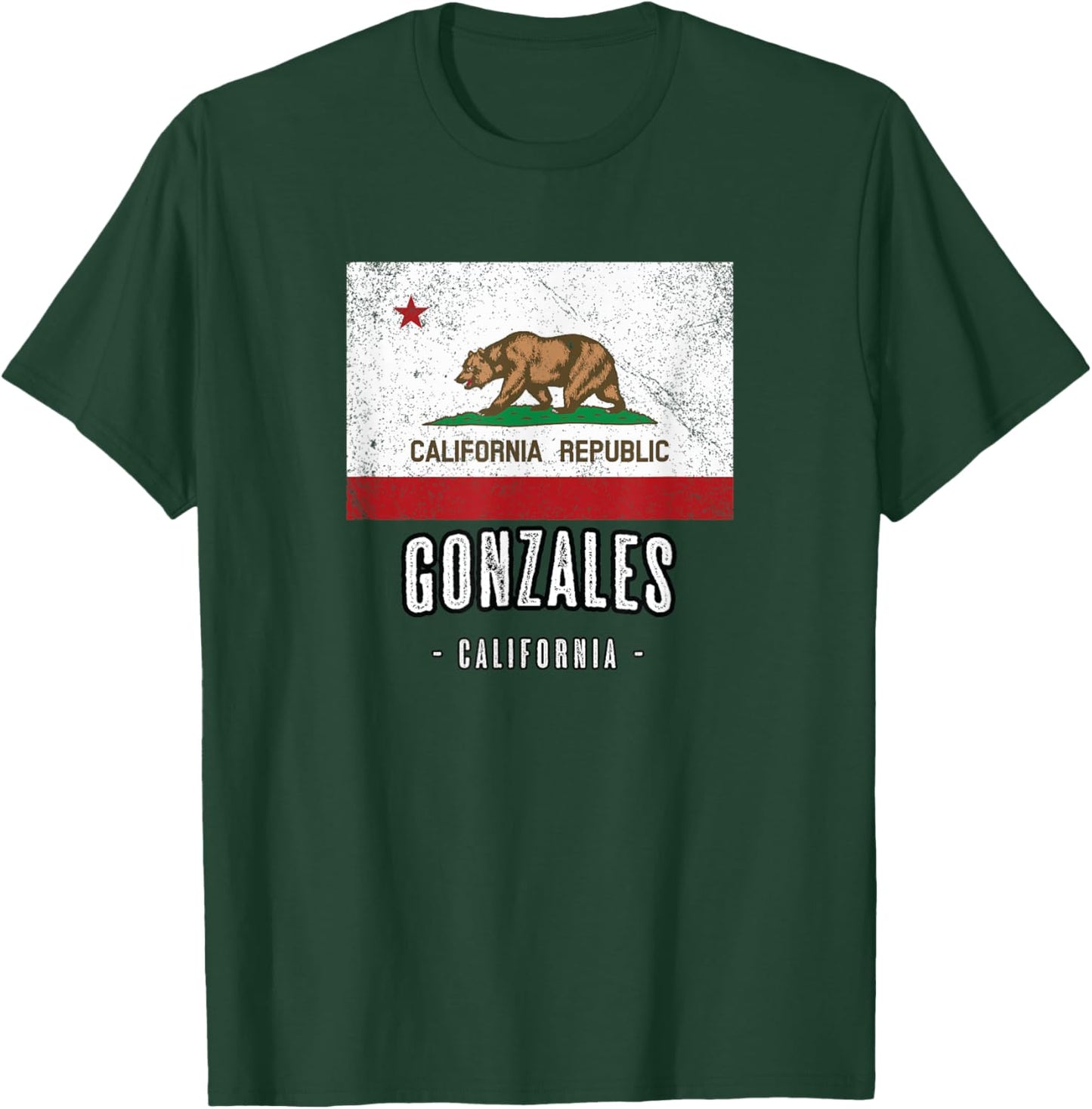 GONZALES - California | Cali City Souvenir - CA Flag T-Shirt - T-Shirt | Forest