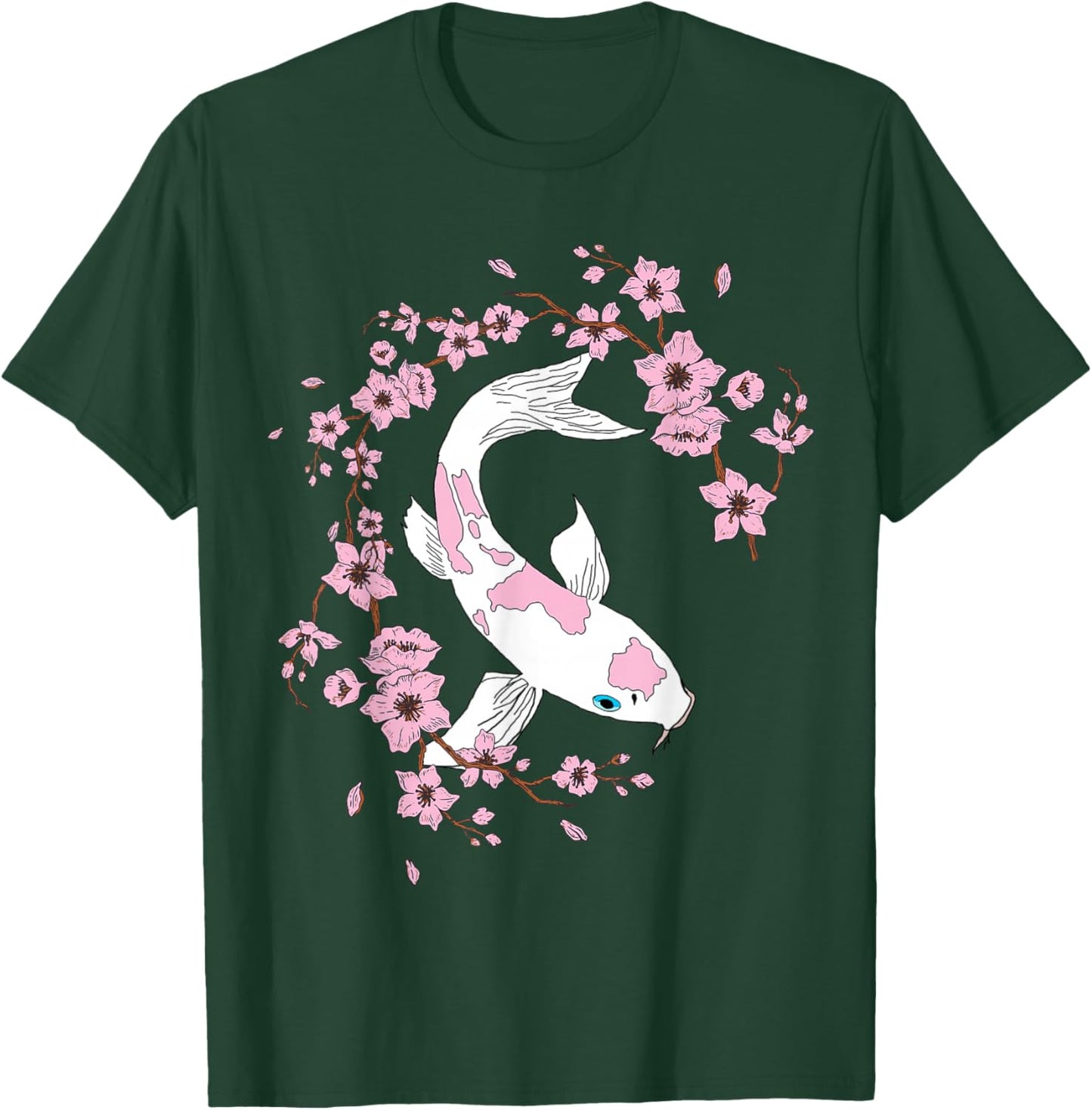 Sakura Cherry Koi Carp Cherry Blossom Tree T-Shirt - T-Shirt | Forest