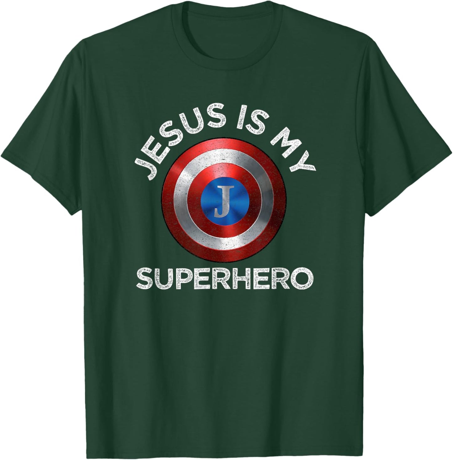 Jesus Is My Superhero Cute Powerful Christian Gift American T-Shirt - T-Shirt | Forest