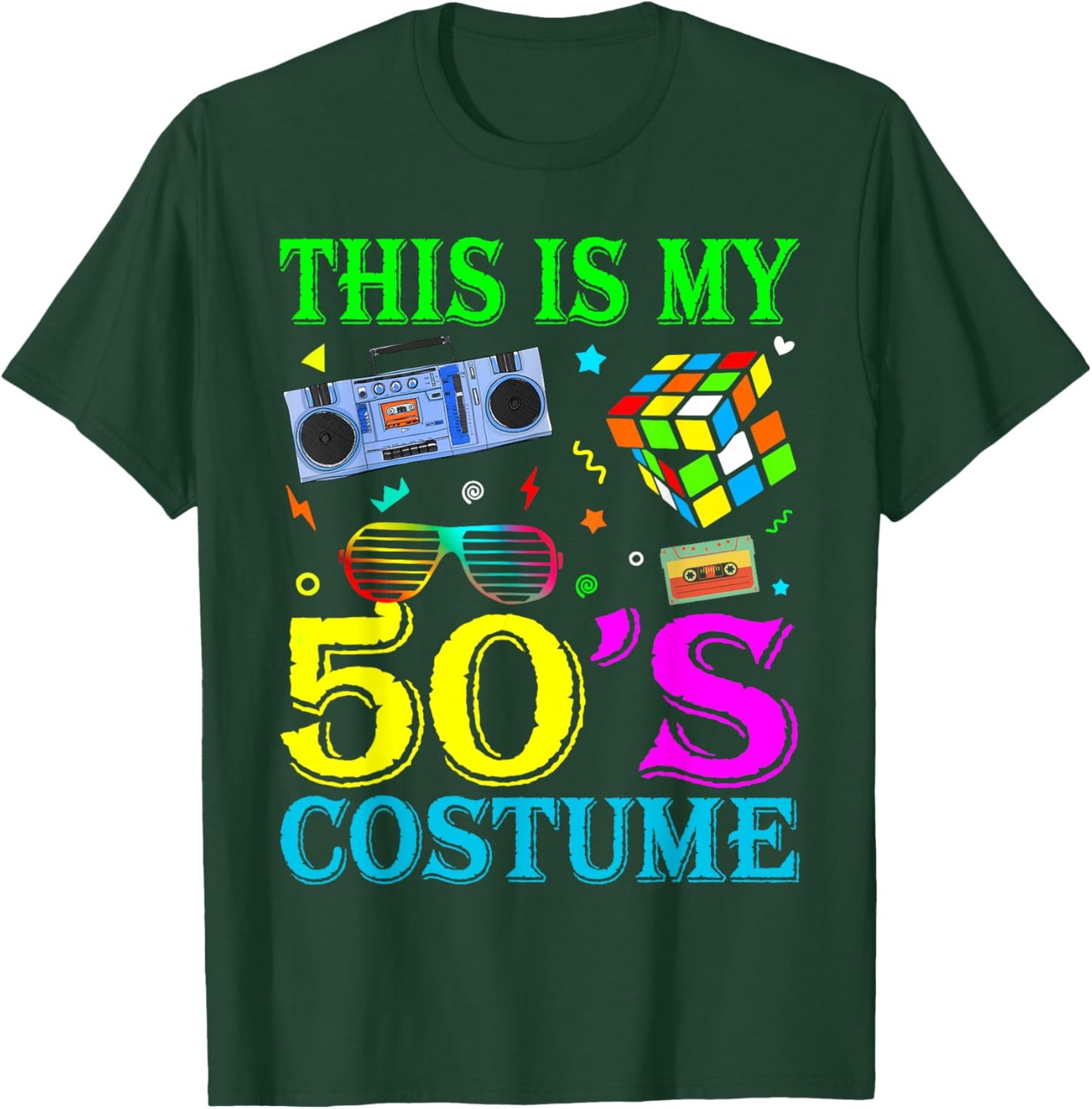 Vintage Matching Halloween 1950s This Is My 50's Costume T-Shirt - T-Shirt | Forest