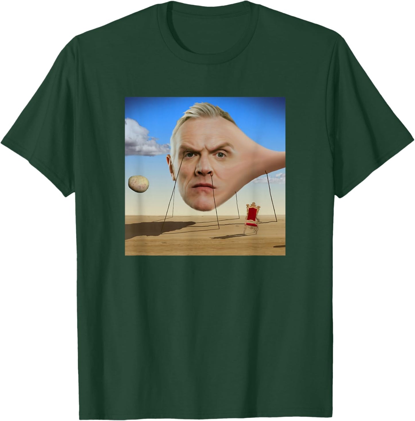 Taskmaster Dali Greg Davies , -Adults, Black, Small T-Shirt - T-Shirt | Forest