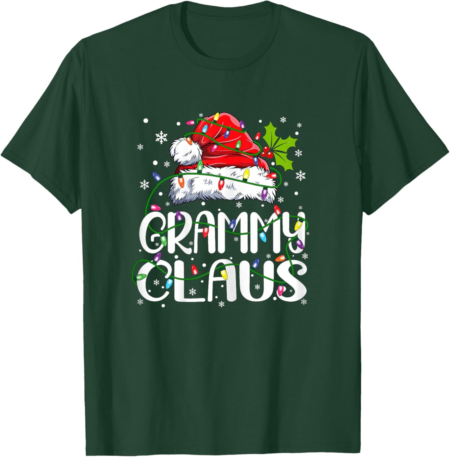 Grammy Claus Shirt Christmas Lights Pajama Family Matching T-Shirt - T-Shirt | Forest