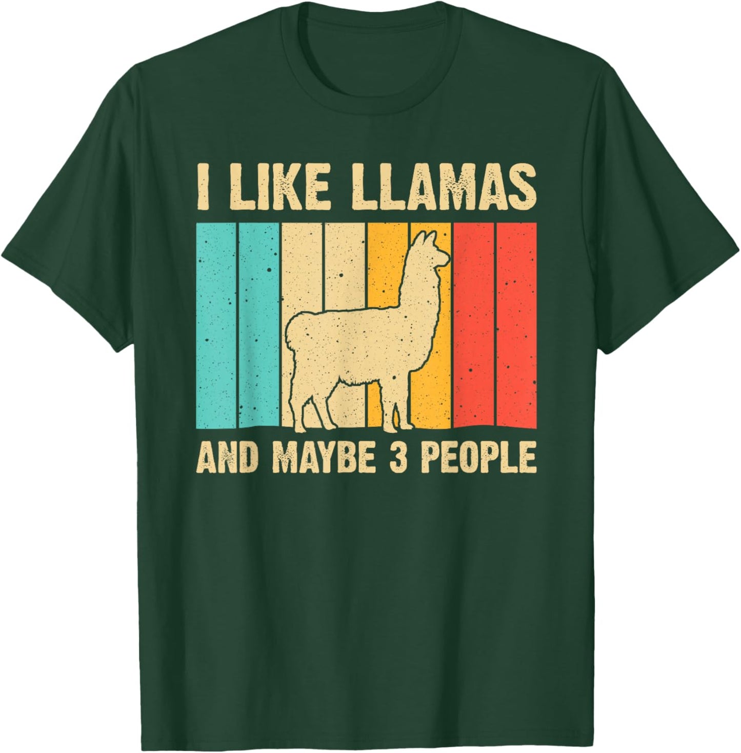 Funny Llama Design For Kids Men Women Alpaca Lover Farming T-Shirt - T-Shirt | Forest