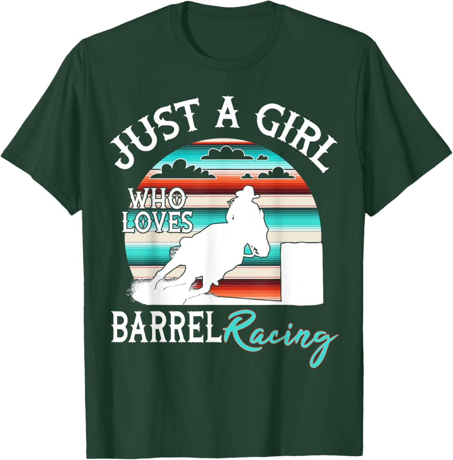 Serape Sunset Horse Barrel Racing Western Rodeo Cowgirl T-Shirt - T-Shirt | Forest