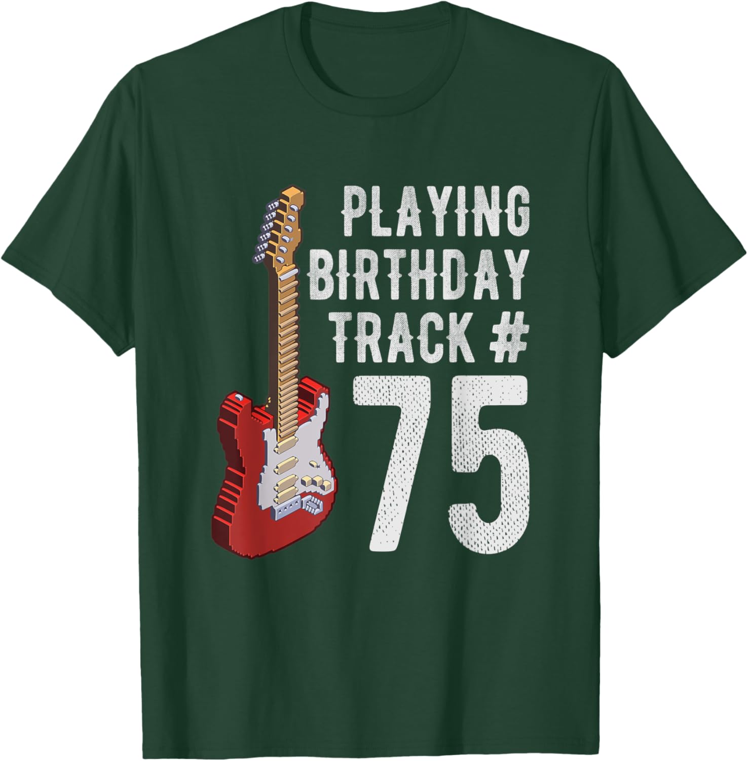 Funny 75th Birthday Guitar Music Lover Birthday Gift Shirt T-Shirt - T-Shirt | Forest