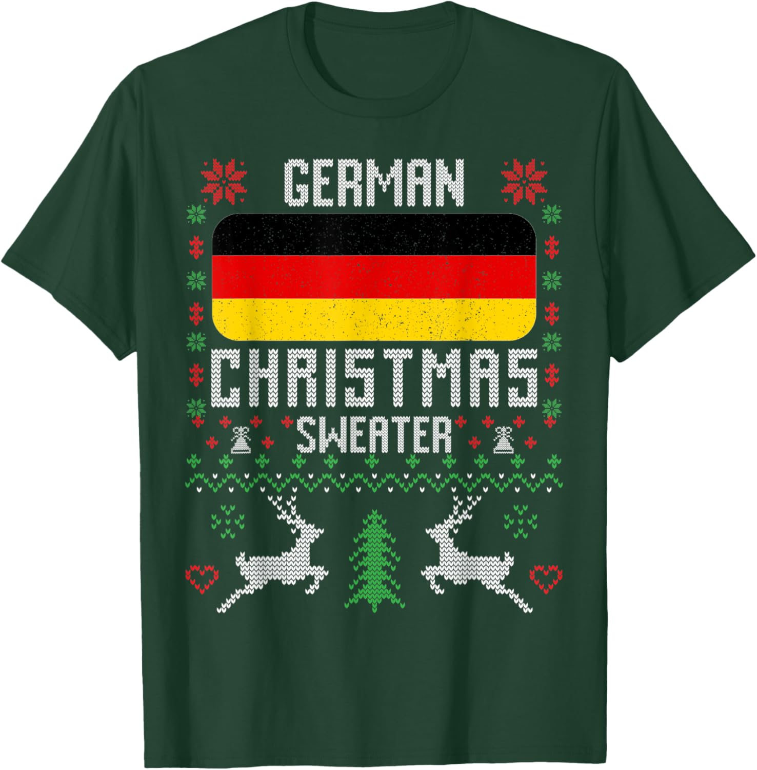 Germany Flag German Christmas Sweater T-Shirt - T-Shirt | Forest