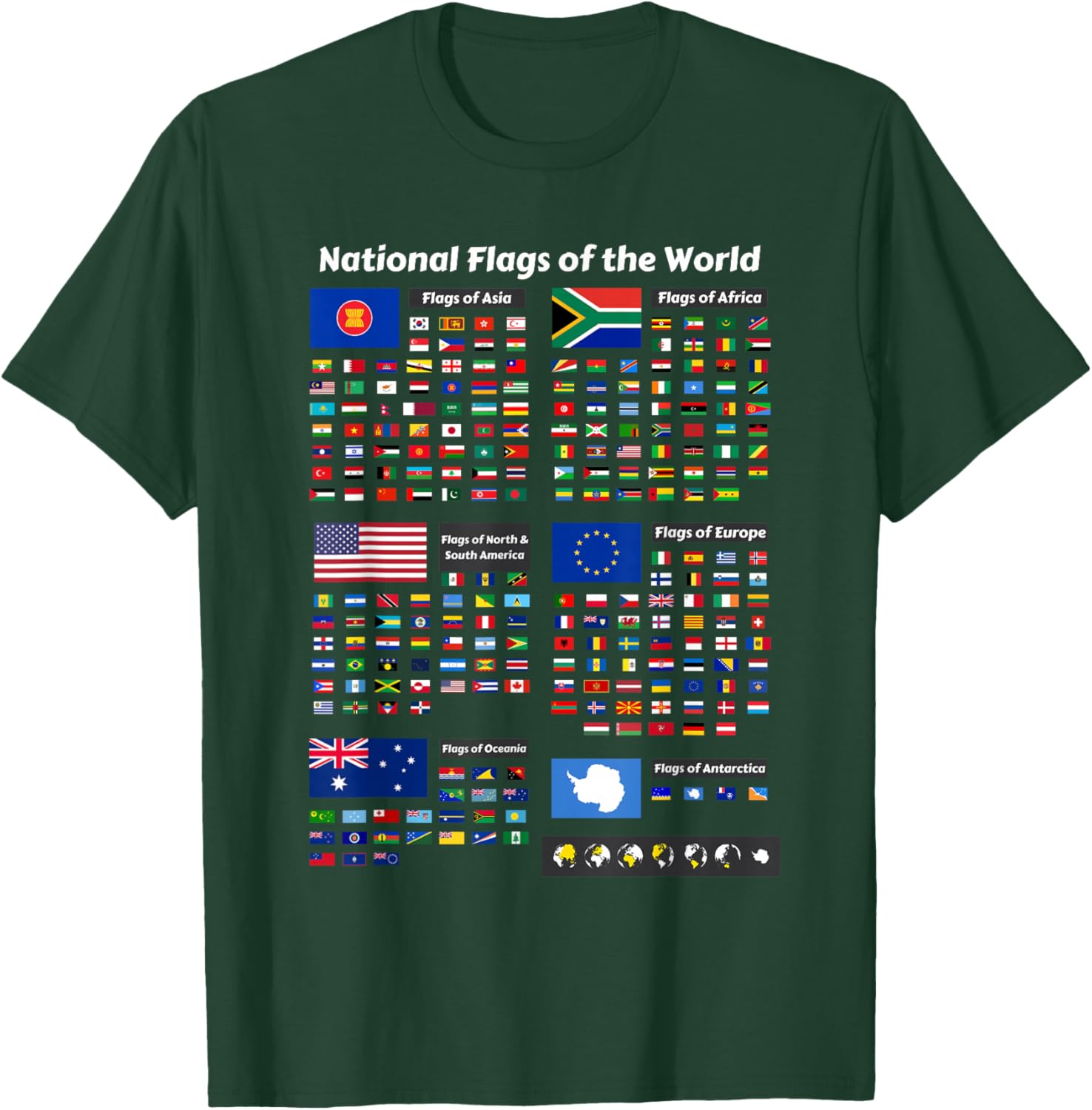 Flags of The Countries of The World International Gift T-Shirt - T-Shirt | Forest