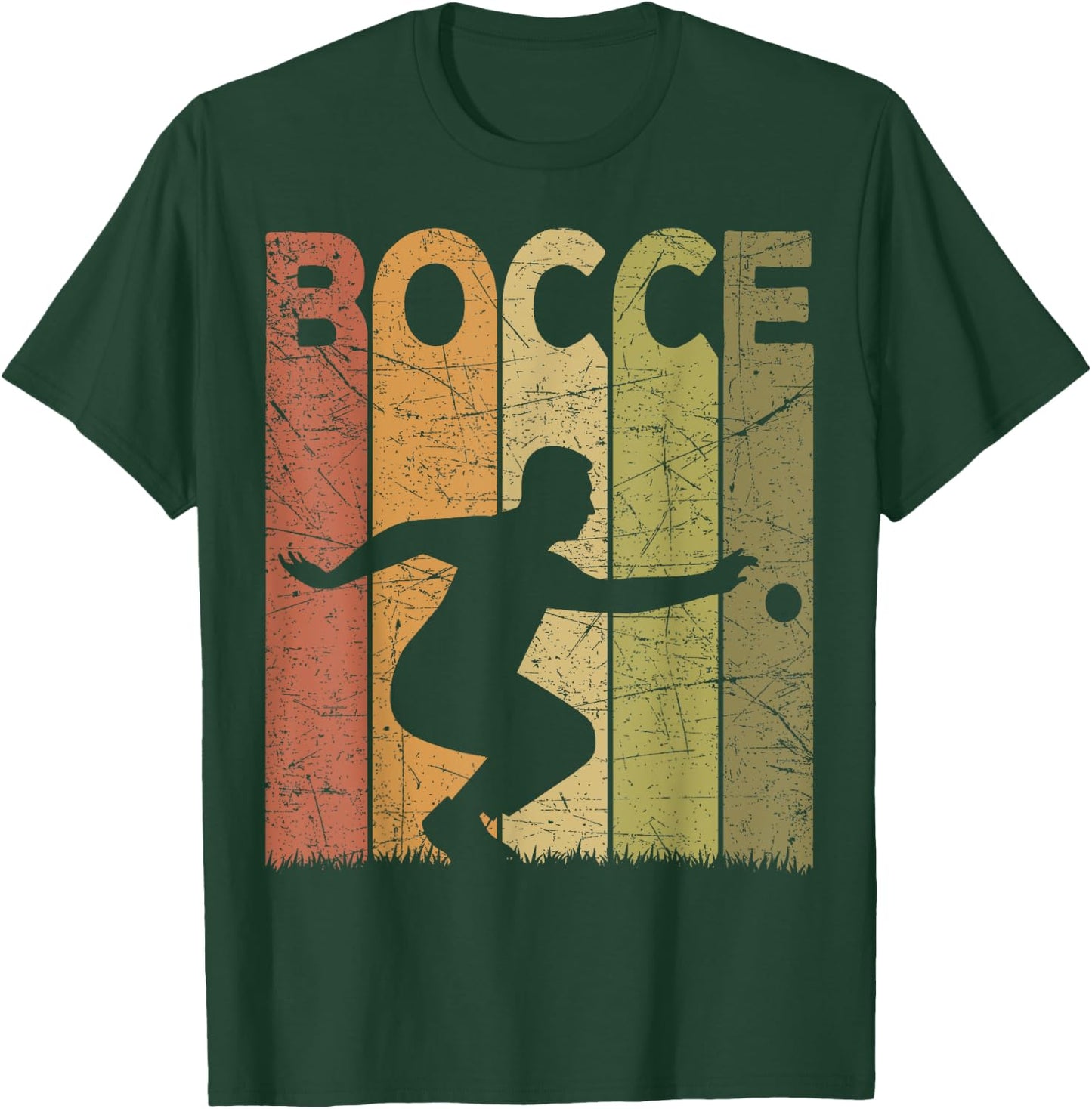 Bocce Vintage Bocce Player Retro Petanque Lover T-Shirt - T-Shirt | Forest
