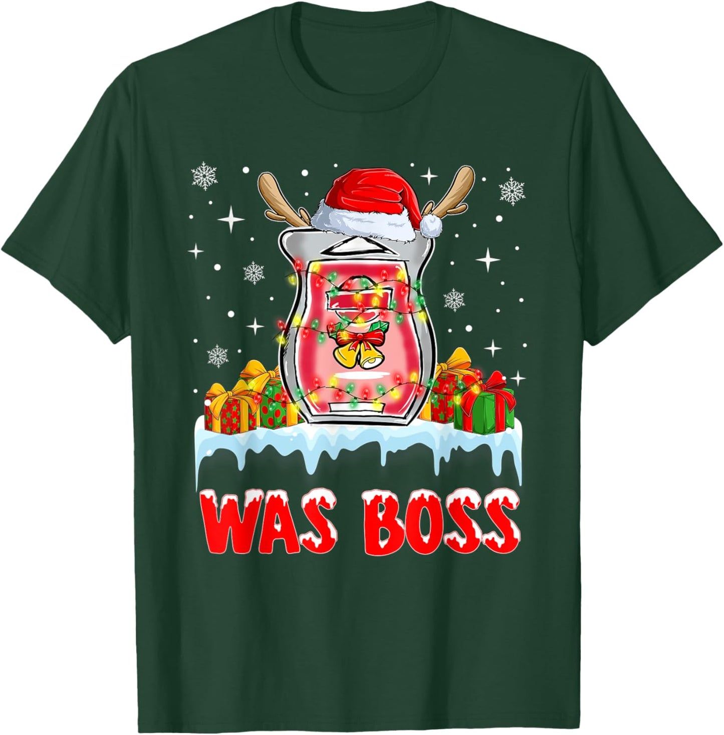 rjMY Wax Boss Christmas Lights Merry Xmas Waxing Lover Noel T-Shirt - T-Shirt | Forest