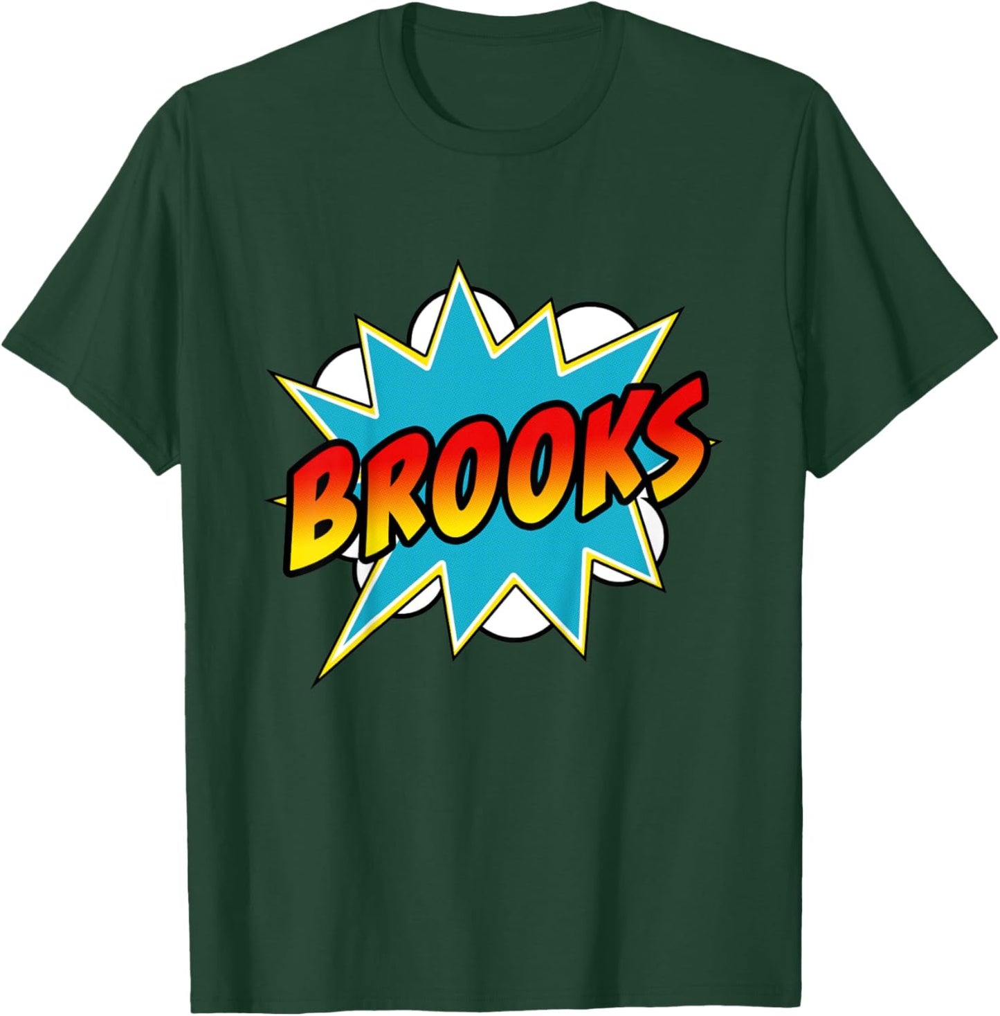 Kids Boys Brooks Comic Book Superhero Name T-Shirt - T-Shirt | Forest