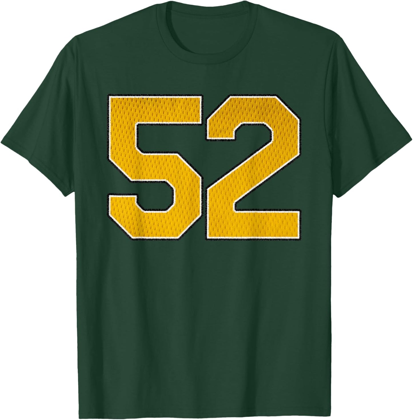 Gold Number 52 Athlete Sports Jersey Supporter Fanwear T-Shirt - T-Shirt | Forest