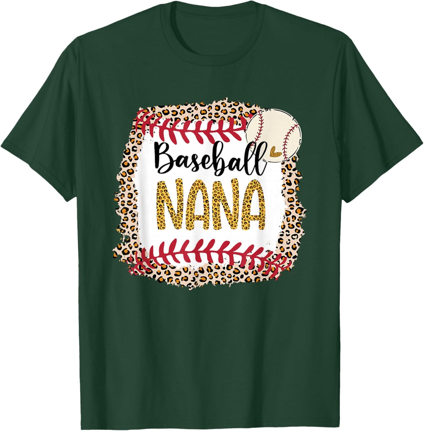 Baseball Nana, Leopard Baseball Nana For Mother's Day T-Shirt - T-Shirt | Forest