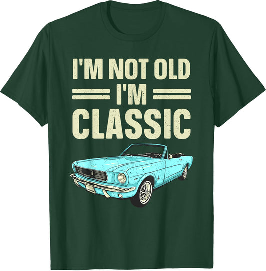 Classic Car Birthday Art For Dad Father's Day Men Birthday T-Shirt - T-Shirt | Forest