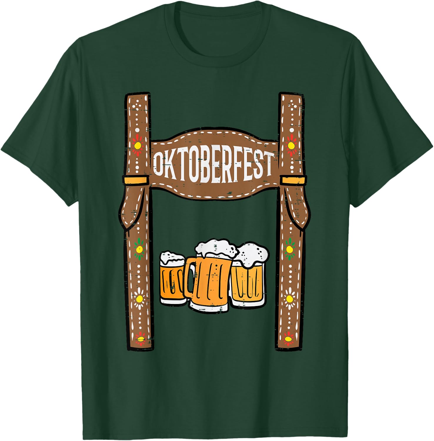 Oktoberfest Lederhosen Costume German Bavarian Festival Men T-Shirt - T-Shirt | Forest
