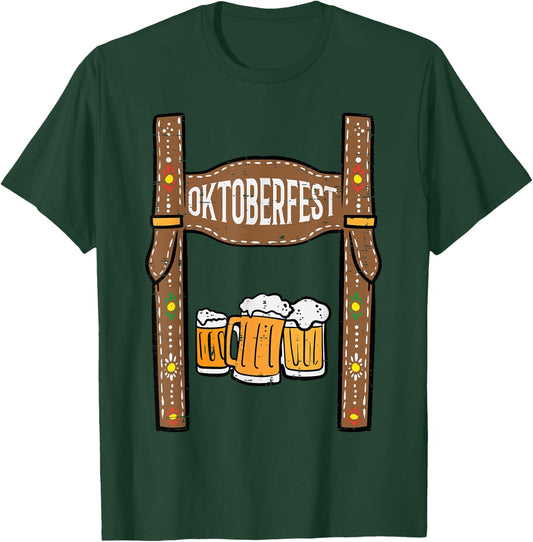 Oktoberfest Lederhosen Costume German Bavarian Festival Men T-Shirt - T-Shirt | Forest