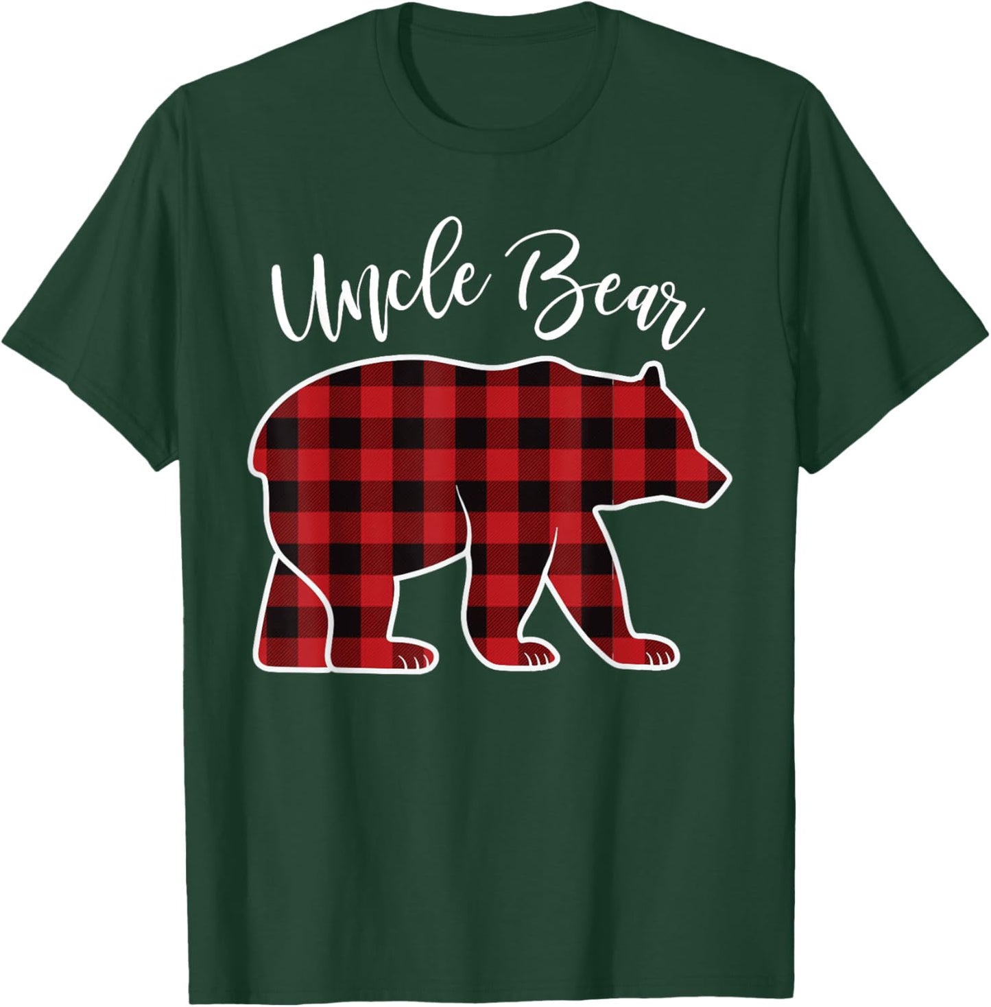 Uncle Bear Pajama Red Buffalo Xmas Funny Family Christmas T-Shirt - T-Shirt | Forest
