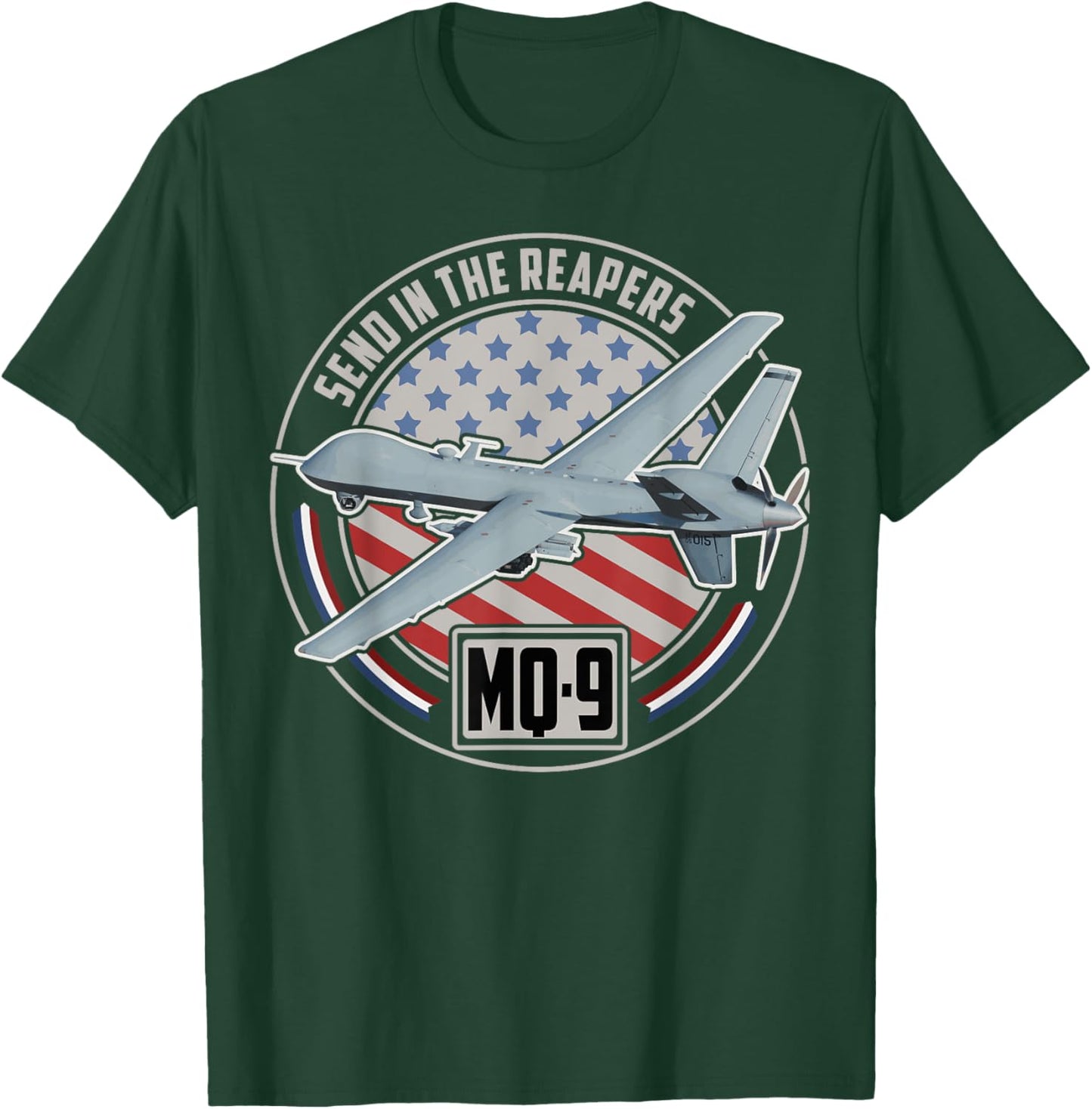 MQ-9 Reaper UAV US Military Drone US Patriot T-Shirt - T-Shirt | Forest