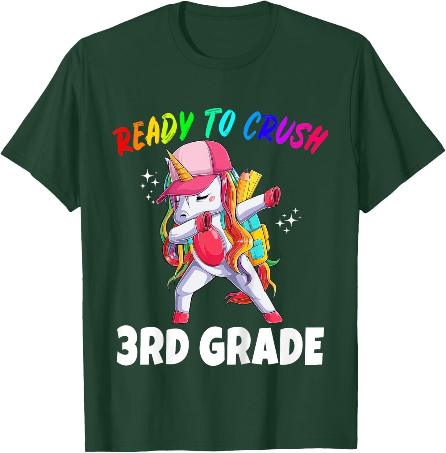 3rd Grade Unicorn First Day of School Gift Girls Rainbow T-Shirt - T-Shirt | Forest
