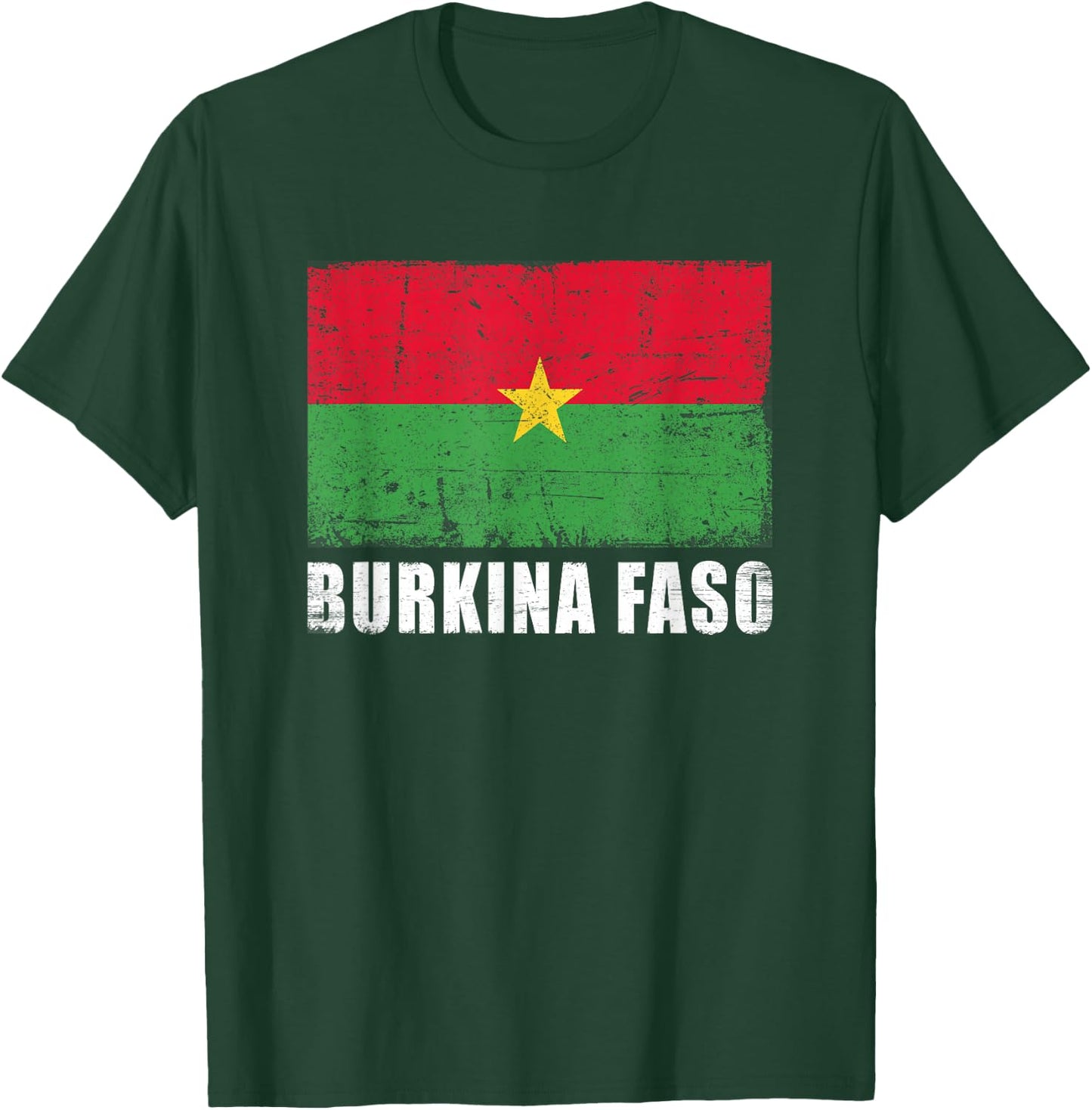 Burkina Faso Flag Design Grunge Country Flag Burkina Faso T-Shirt - T-Shirt | Forest